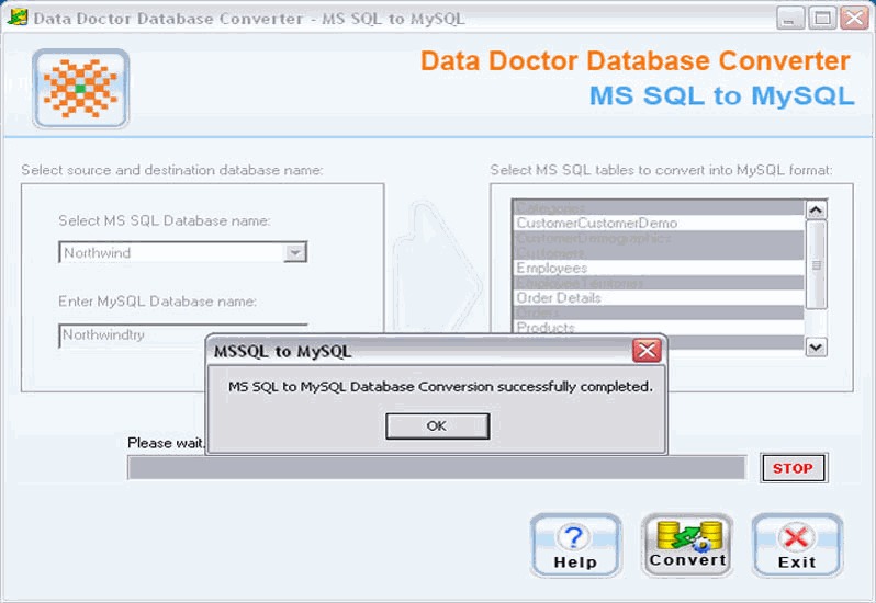 MSSQL to MySQL database converter
