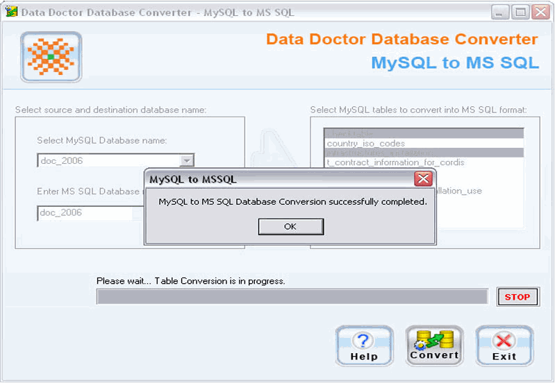 MySQL to MSSQL database converter