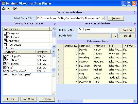 Smart Database Viewer(Access,Excel,Oracle)
