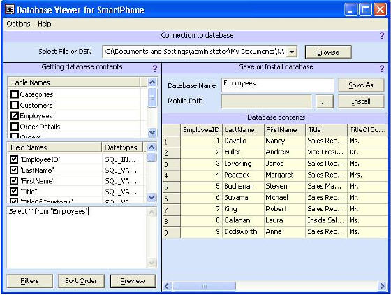 Data Base Program Access