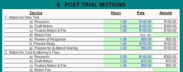 Post Trial Motions Screenshot