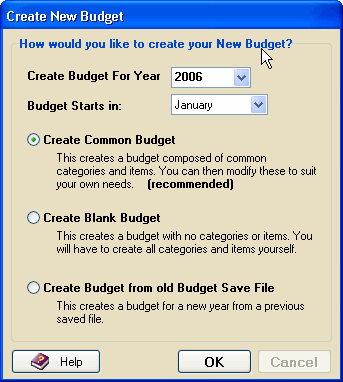 create new budget