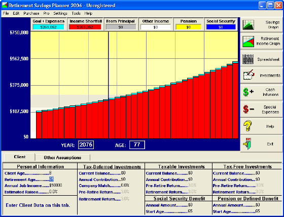 Retirement Savings Planner 2006