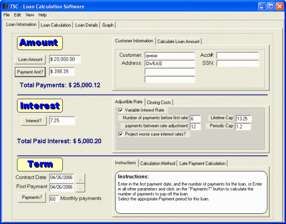 TSC - Loan Calculation - Advanced Edition