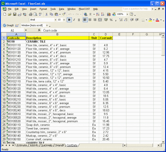 GeneralCOST Estimator for Excel