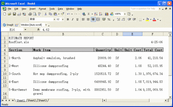 RoofCOST Estimator for Excel