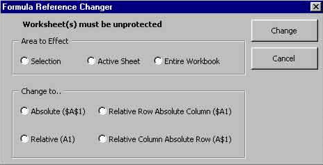 Formula Ref Changer and Sheet Index Creator