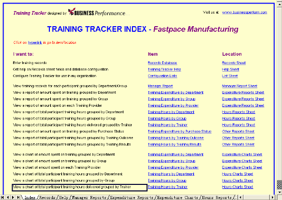 Training Tracker