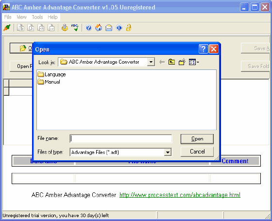 Main Window of ABC Amber Advantage Converter