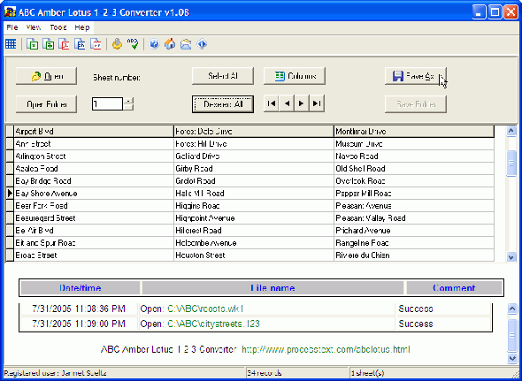 Main Window of ABC Amber Lotus Converter