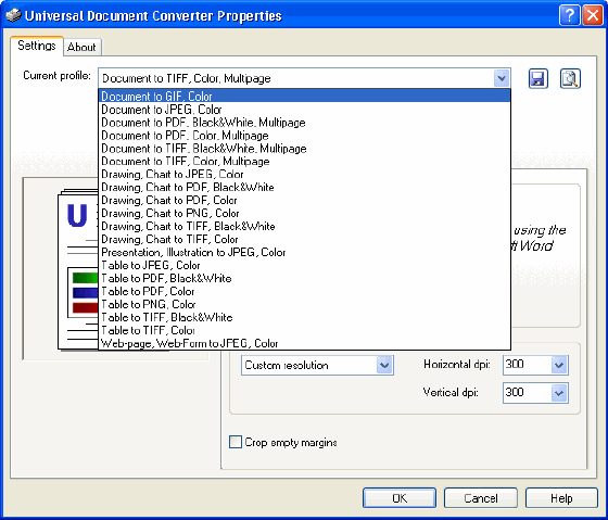 The Screenshot of Universal Document Converter