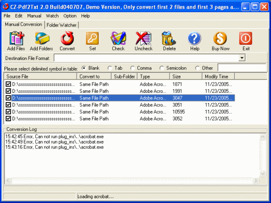 The Screenshot of CZ-Pdf2Txt