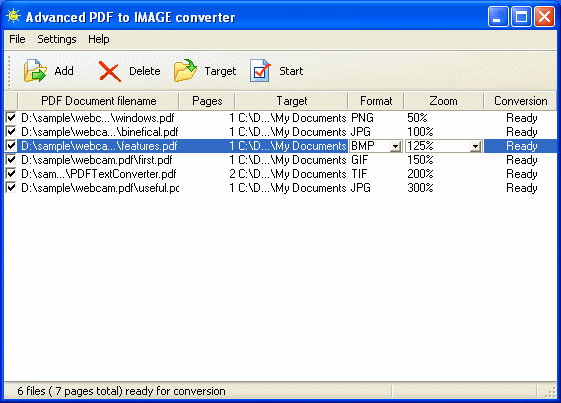 The screenshot of Advanced PDF to JPG converter