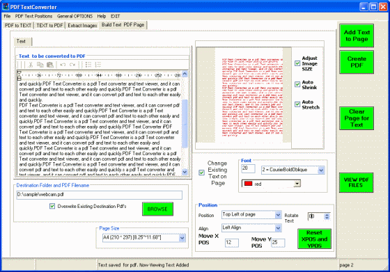 The Screenshot of PDF Text Converter