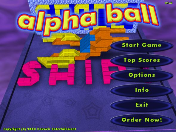 Main screen - Alpha Ball