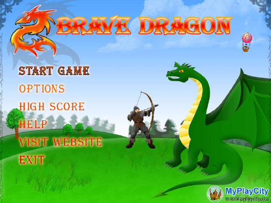 The Main Screen of Brave Dragon
