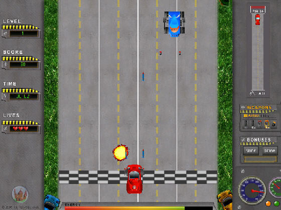 Game Screen of Road Attack