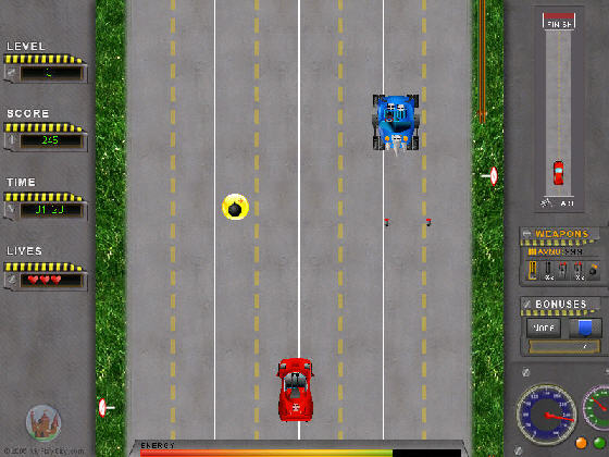 Game Screen of Road Attack