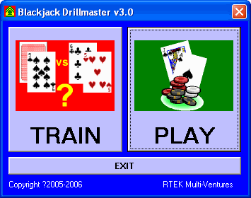 The Main window of BlackJack Drillmaster