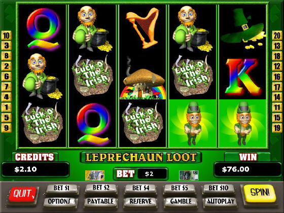 main window of Leprechaun Loot