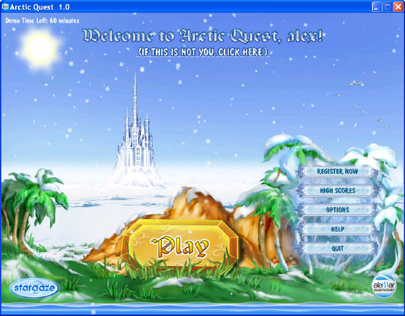 Main screen - Arctic Quest
