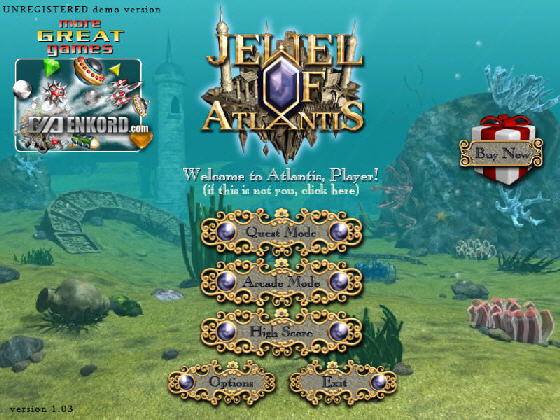 Main screen of Jewel of Atlantis