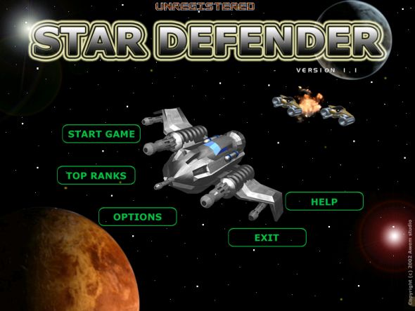 Main screen - Star Defender