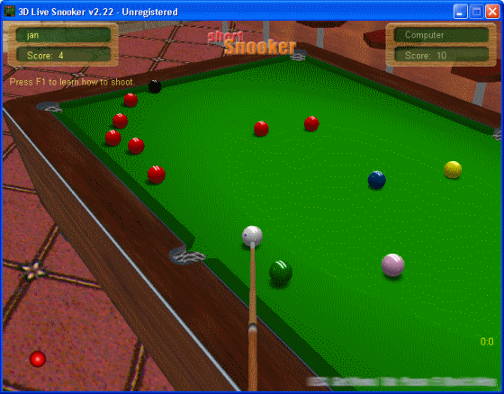 Screenshots of 3D Live Snooker