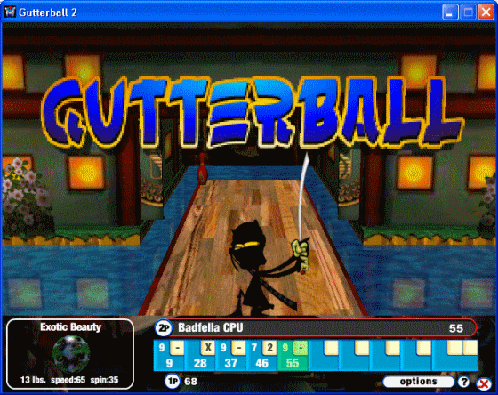 Screenshots of playing Gutterball 2