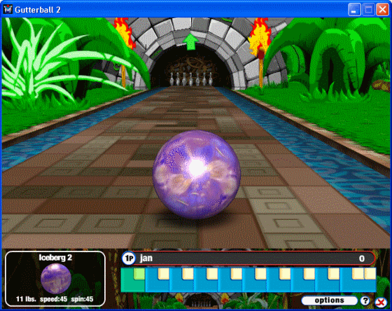 Screenshots of playing Gutterball 2