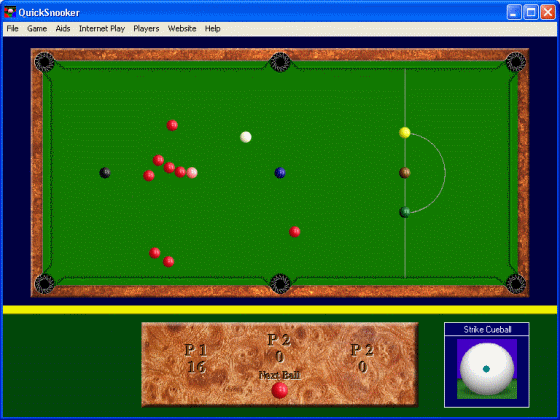Screenshots of Quick Snooker