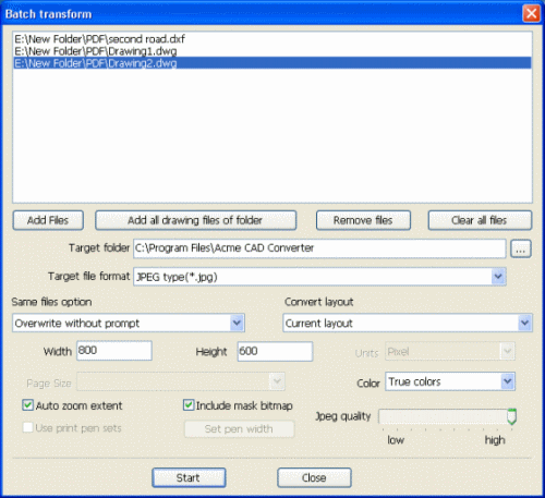 The Screenshot of Acme CAD Converter