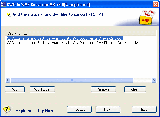 The Screenshot of DWG to WMF Converter MX