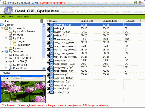 The Screenshot of Real GIF Optimizer
