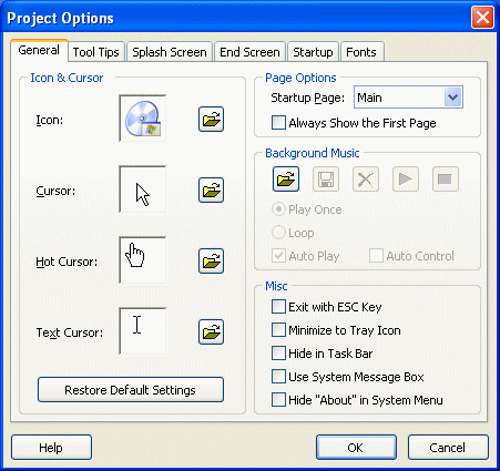 The Screenshot of AutoPlay Menu Builder