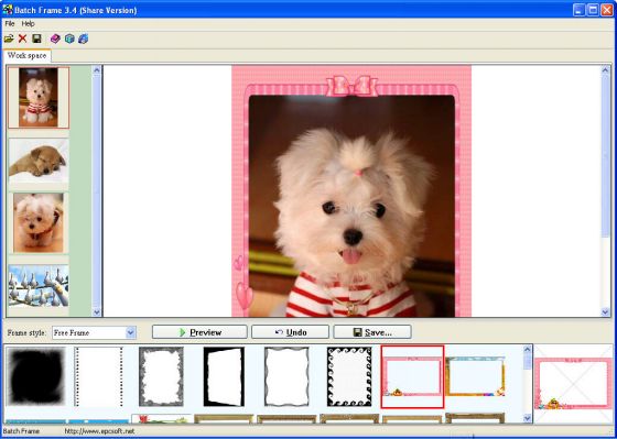 Screenshot of Batch Frame