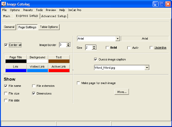 Express mode  of Image Catalog