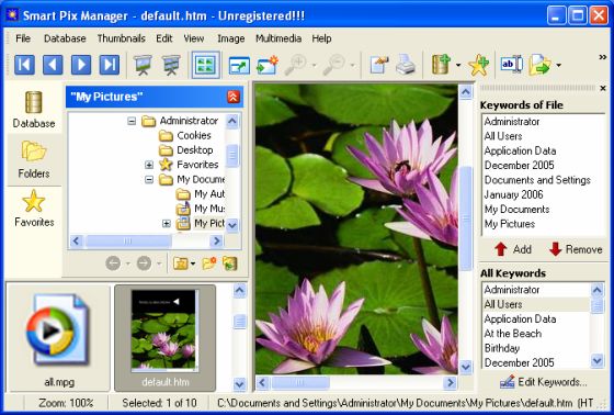 The Screenshot of Smart Pix Manager