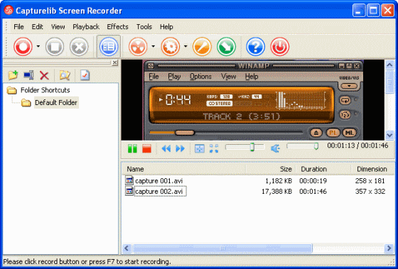 Screenshot of Capturelib Screen Recorder