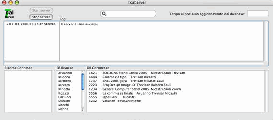 The Main Screenshot of TcalServer