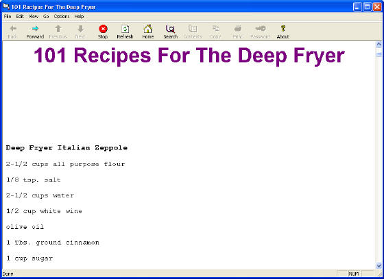 The Screenshot of 101 Recipes For The Deep Fryer