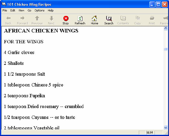 The Screenshot of 101 Chicken Wing Recipes