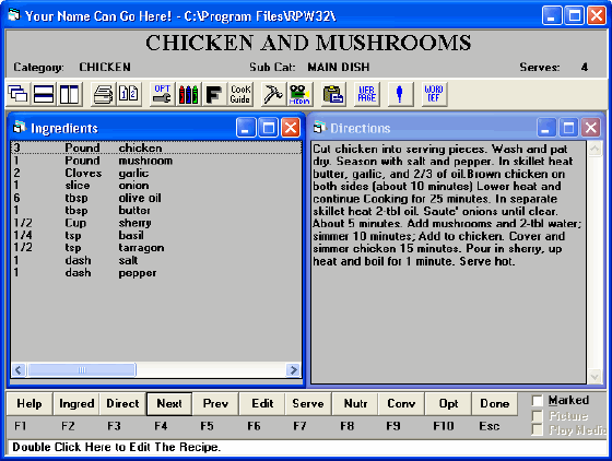 The Screenshot of Recipe Processor