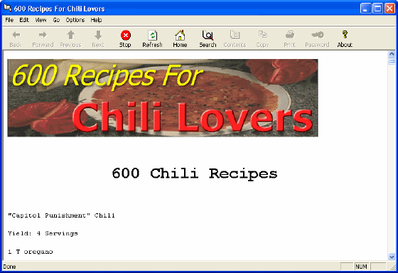 The Screenshot of 600 Recipes For Chili Lovers