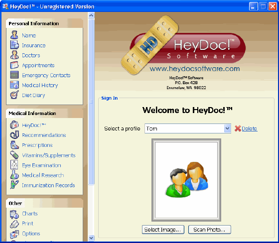 The Main screen of HeyDoc!