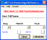 The Main Screen of MB Free Numerology Software