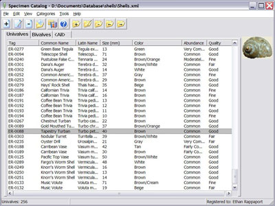 Specimen Catalog