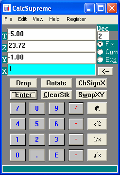 screenshot of CalcSupreme