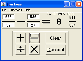 Calculate fraction