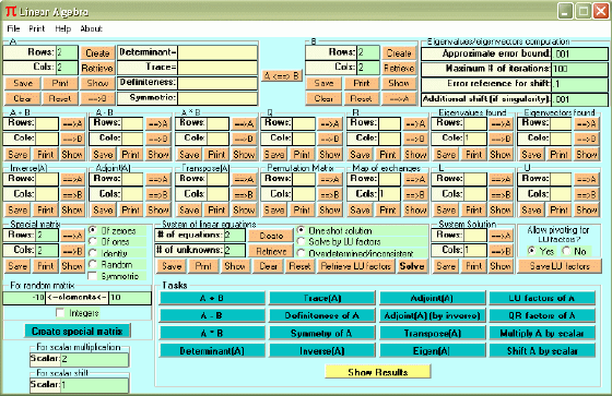 screenshot of Linear Algebra.